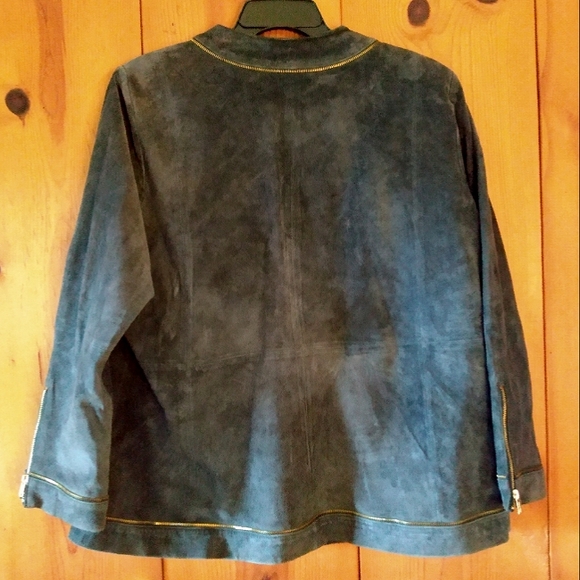 Linea by Louis Dell' Olio Suede Zippered Jacket with Zipper Detail - Picture 2 of 9